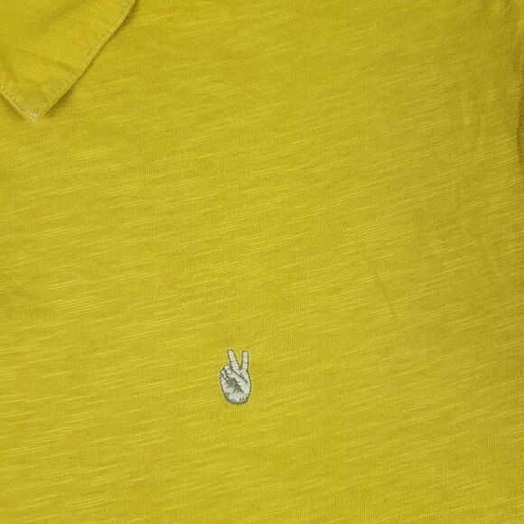 John Varvatos USA Polo Shirt Men's Xl Yellow Short Sleeve Star Knit collared - Picture 4 of 11